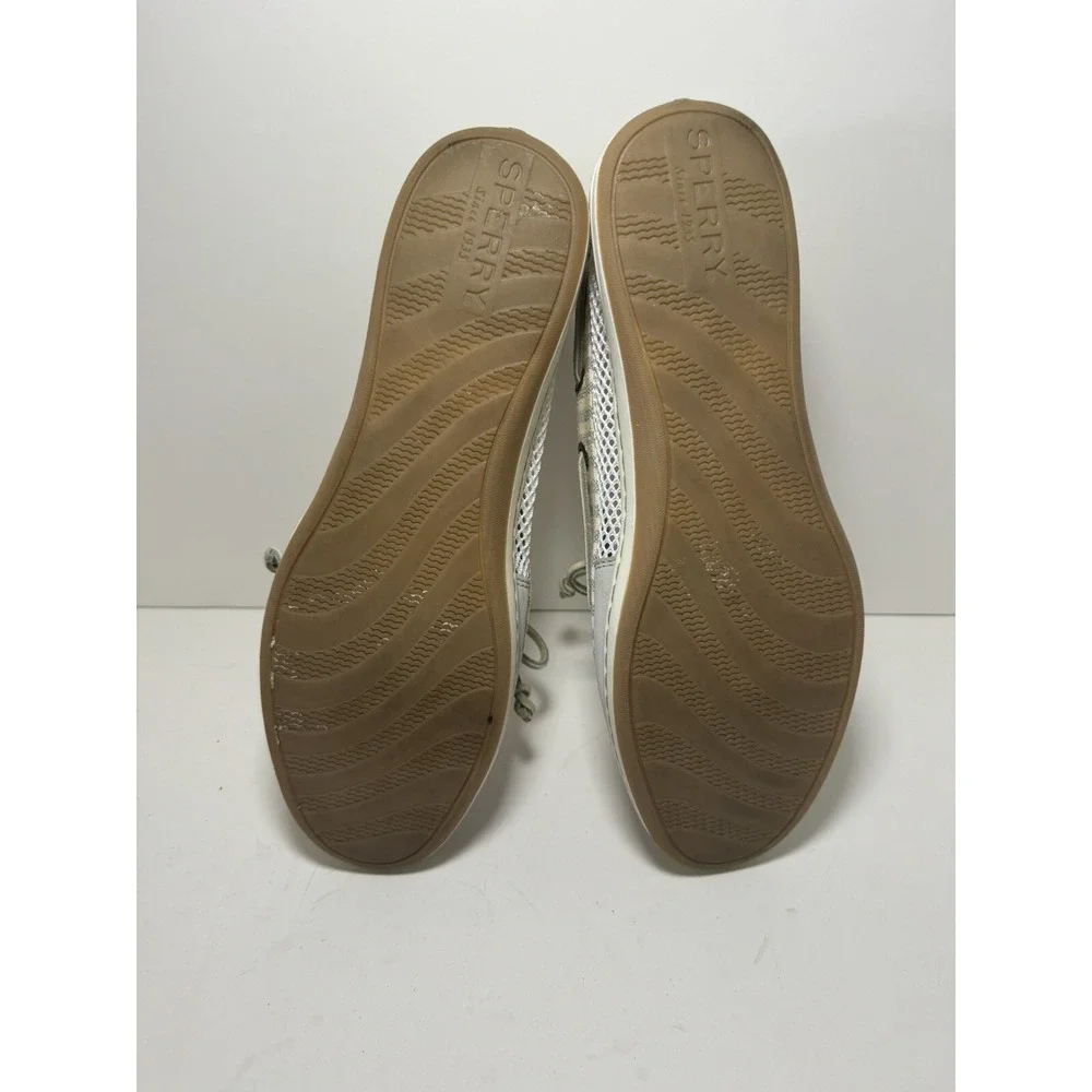 Women's Sperry Top-Sider Firefish Stripe Mesh Light Grey Boat‎ Shoes 10M